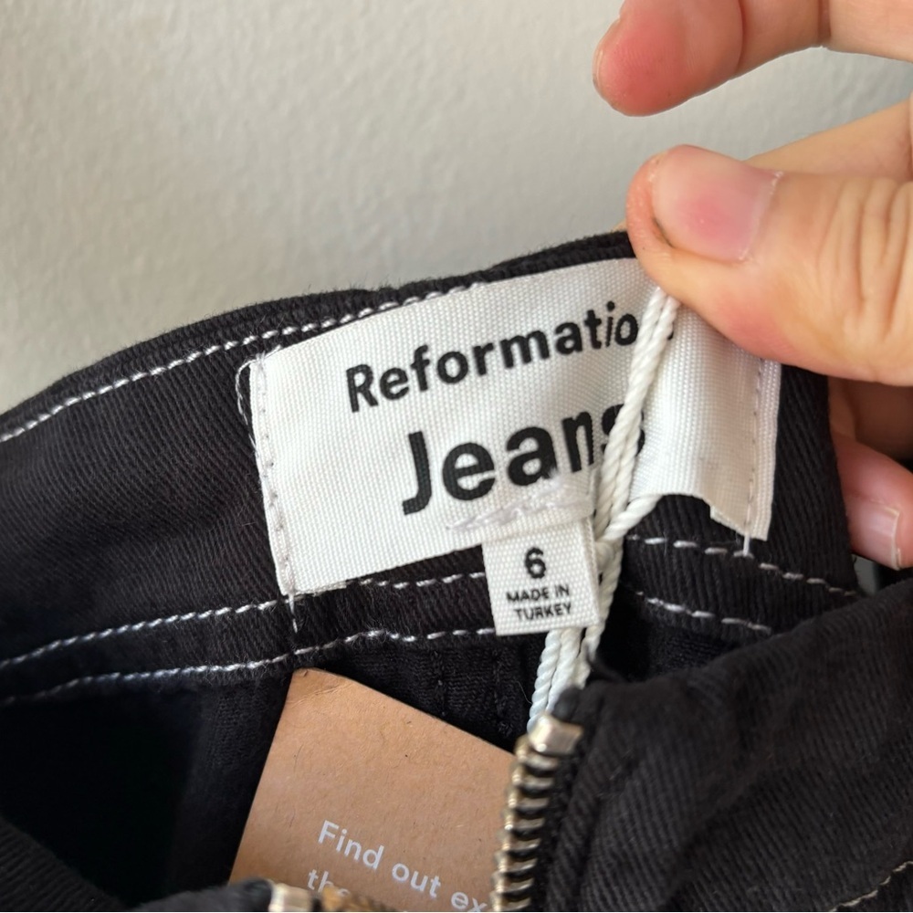 REFORMATION Ren Regenerative Cotton Denim Twill Jumpsuit In‎ Black Sz 6 - Picture 10 of 10